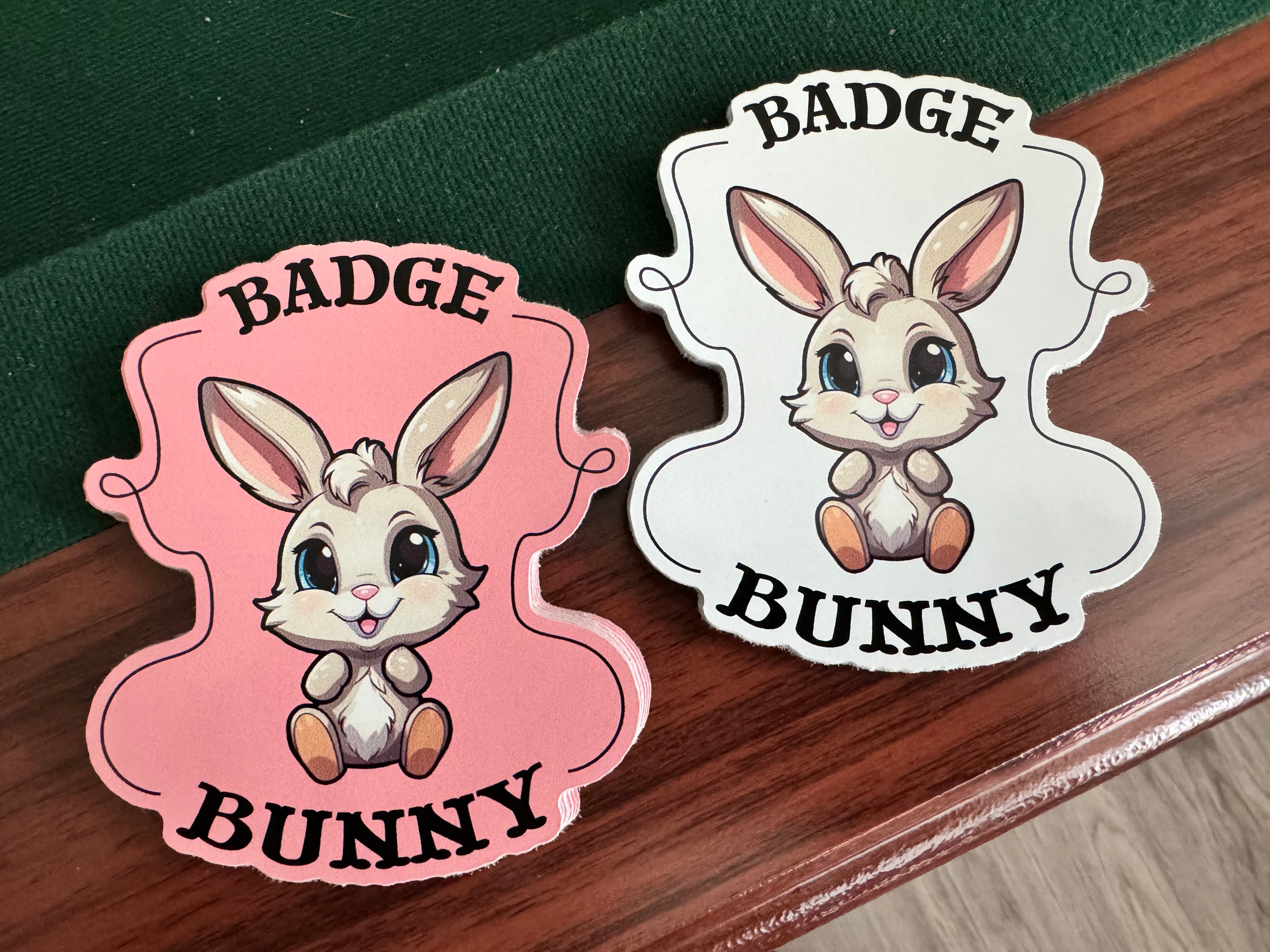 Badge Bunny 4 inch Sticker