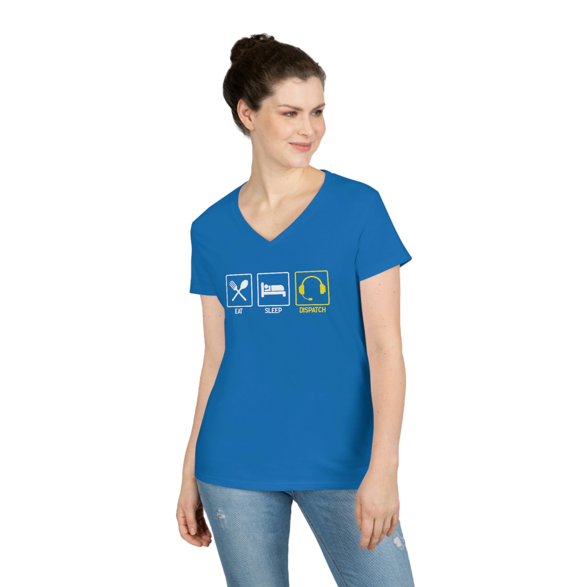 Eat, Sleep, Dispatch - Dispatcher Ladies' V-Neck T-Shirt