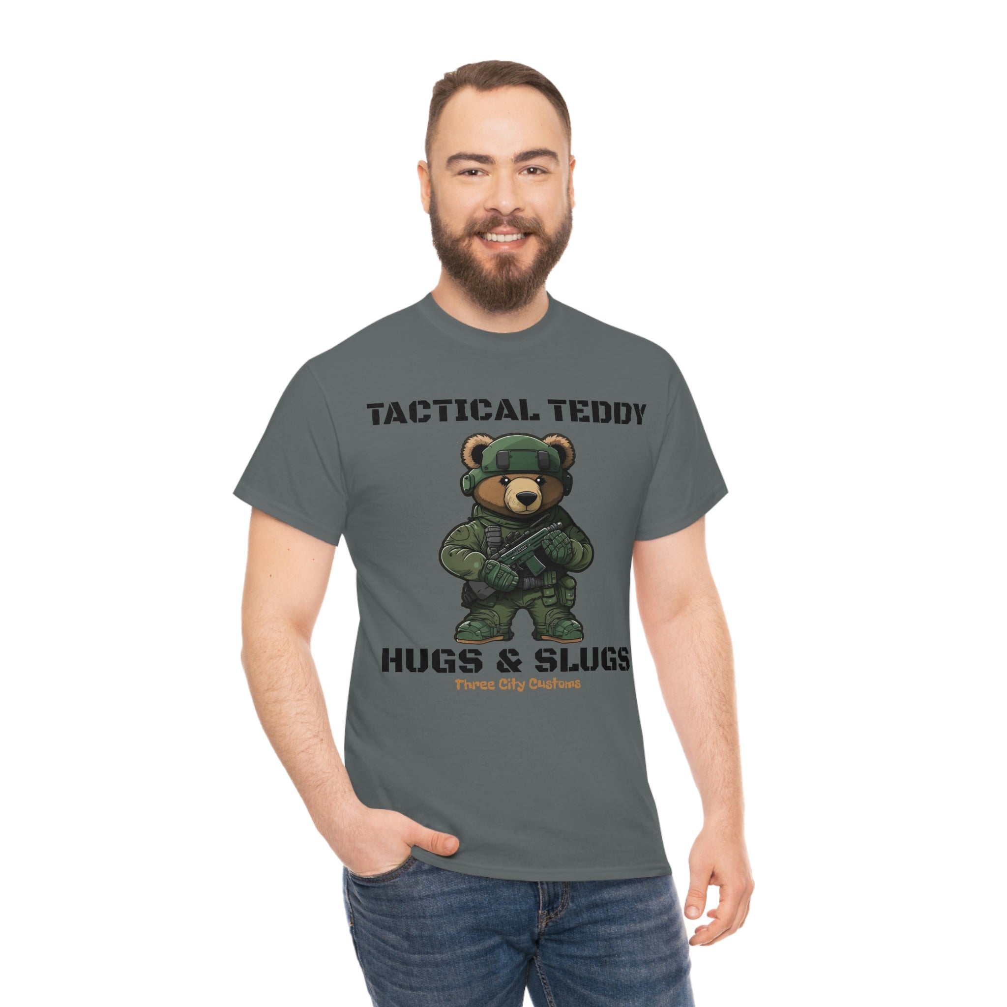 Tactical Teddy Hugs & Slugs T-Shirt