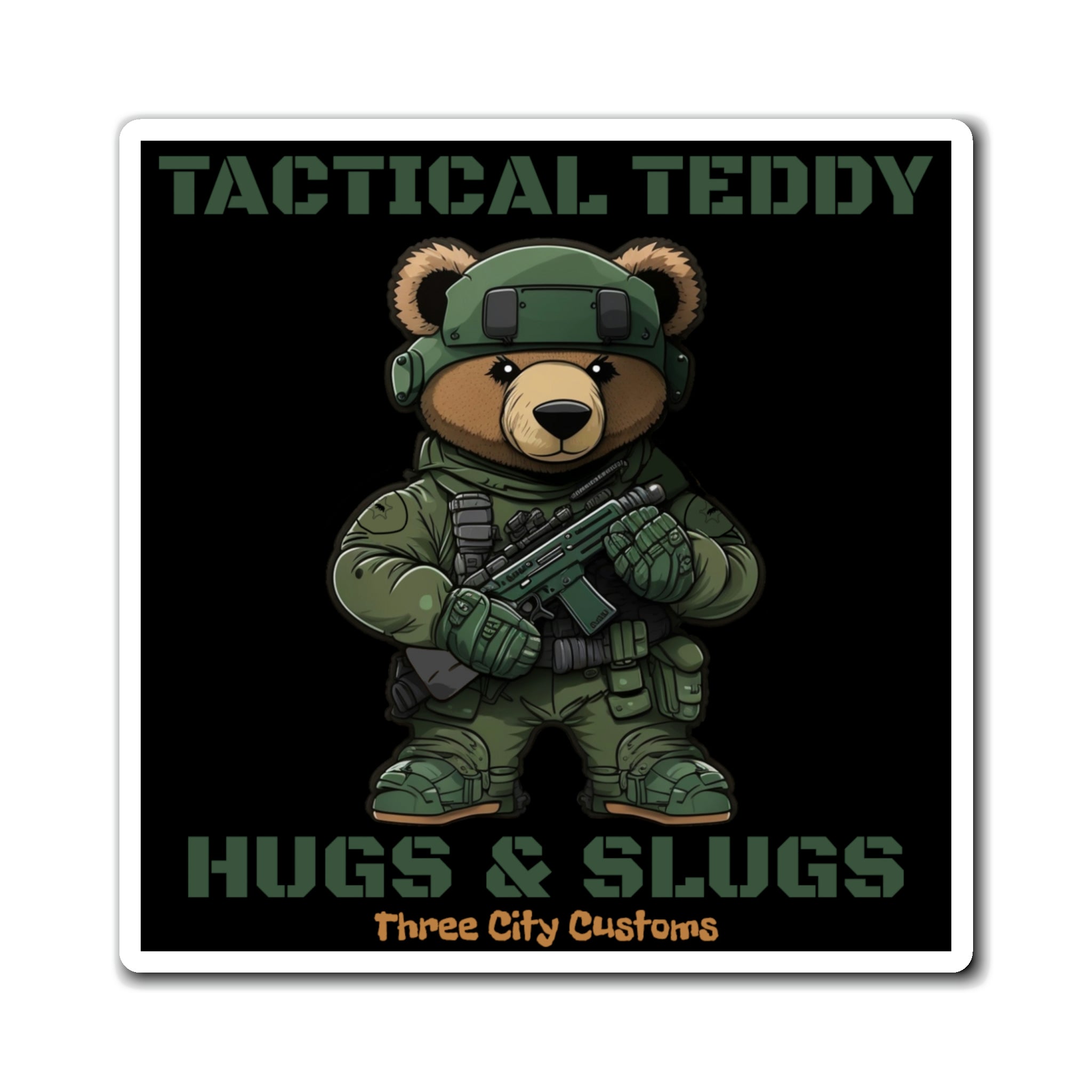 Tactical Teddy Hugs and Slugs Magnets