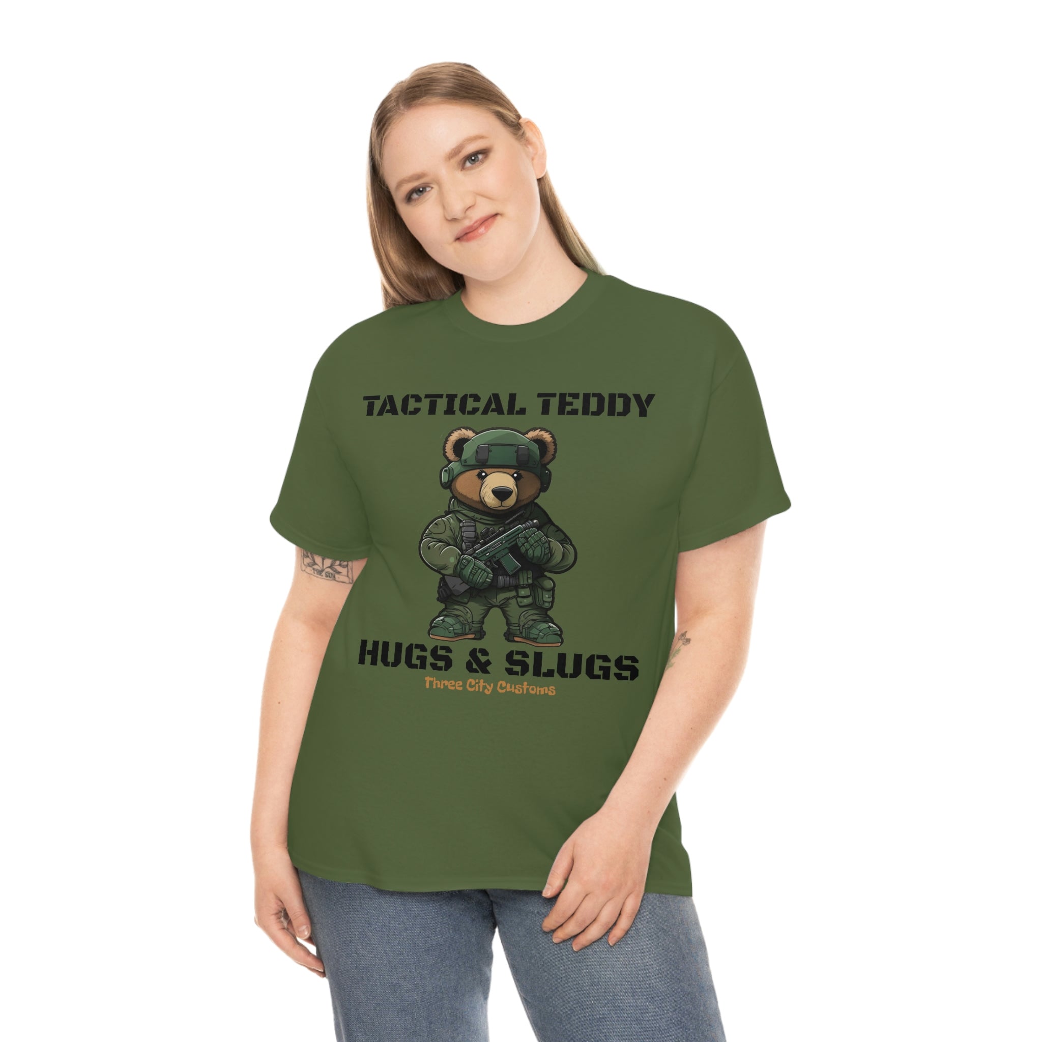 Tactical Teddy Hugs & Slugs T-Shirt