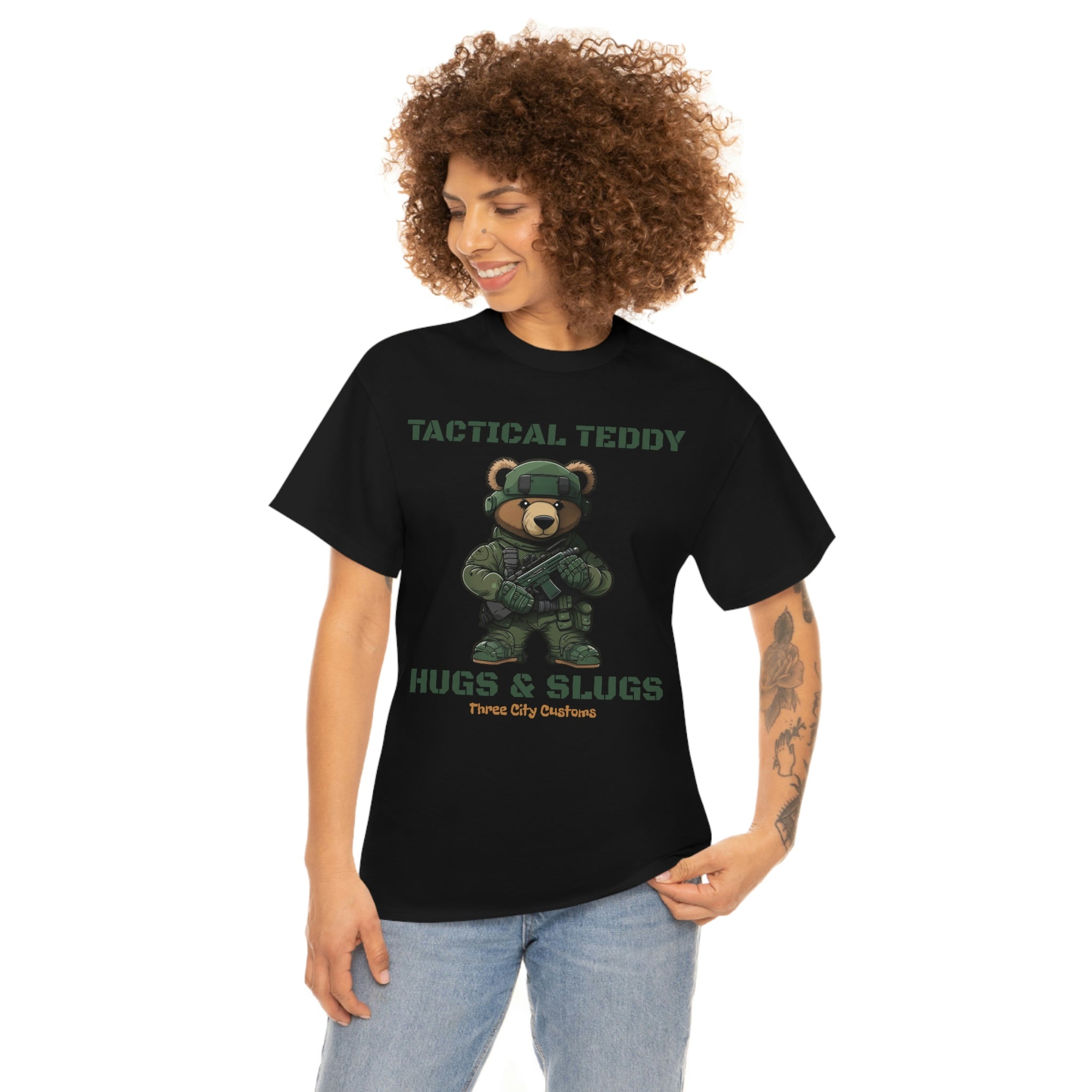 Tactical Teddy Hugs & Slugs T-Shirt