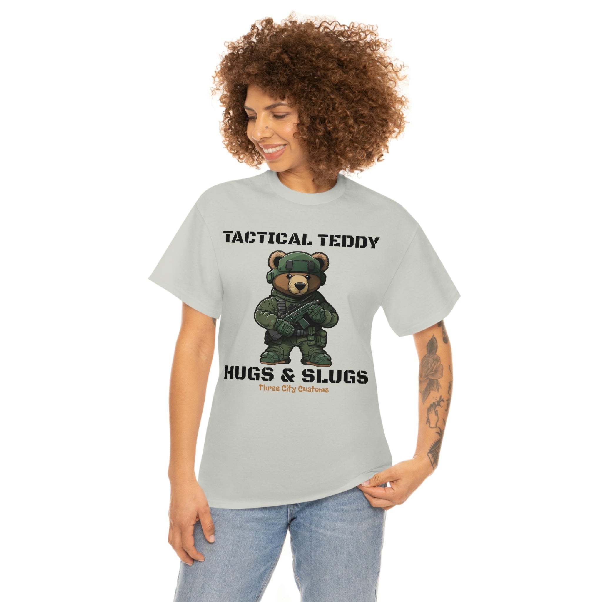 Tactical Teddy Hugs & Slugs T-Shirt