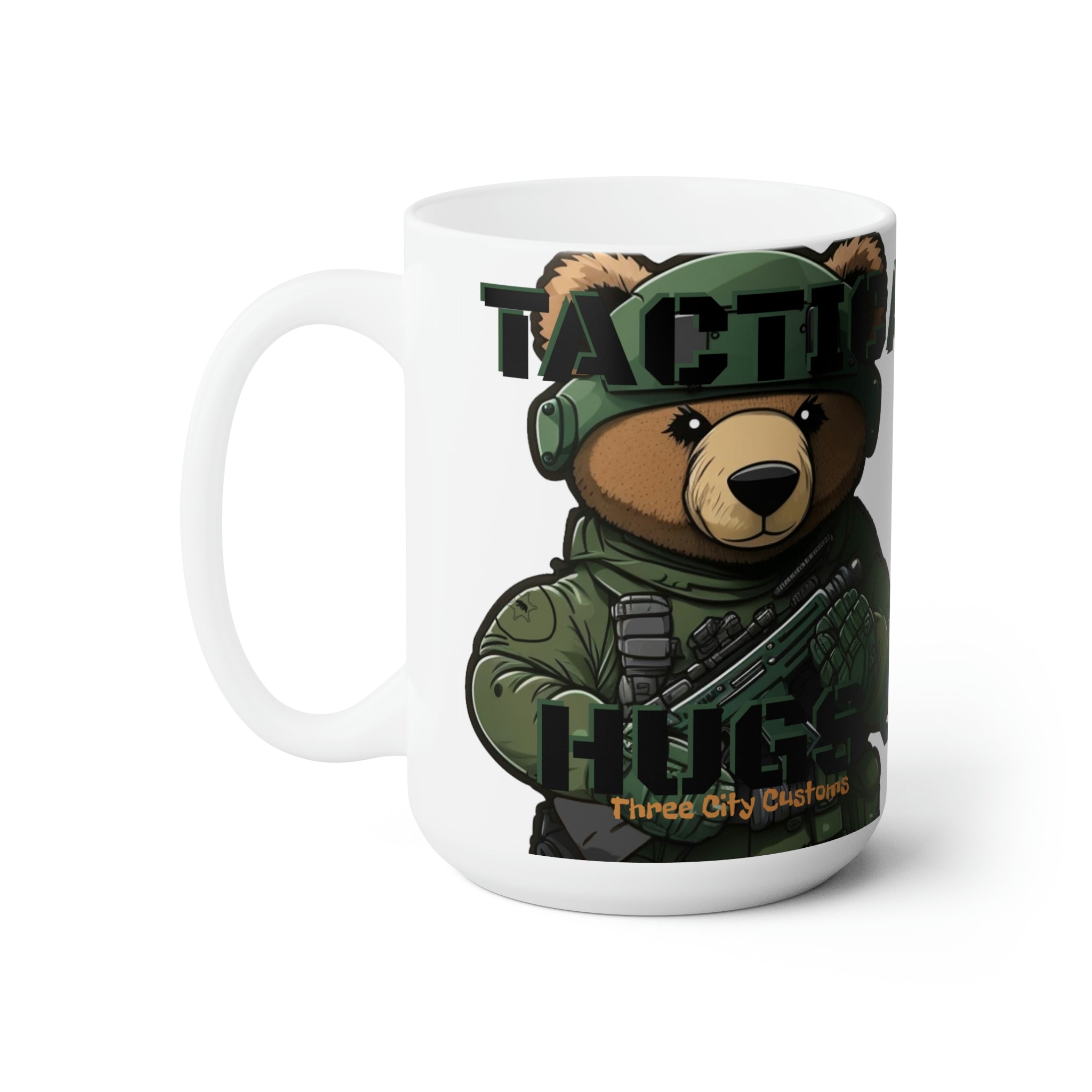 Tactical Teddy's Hugs & Slugs 15 Oz Ceramic Mug