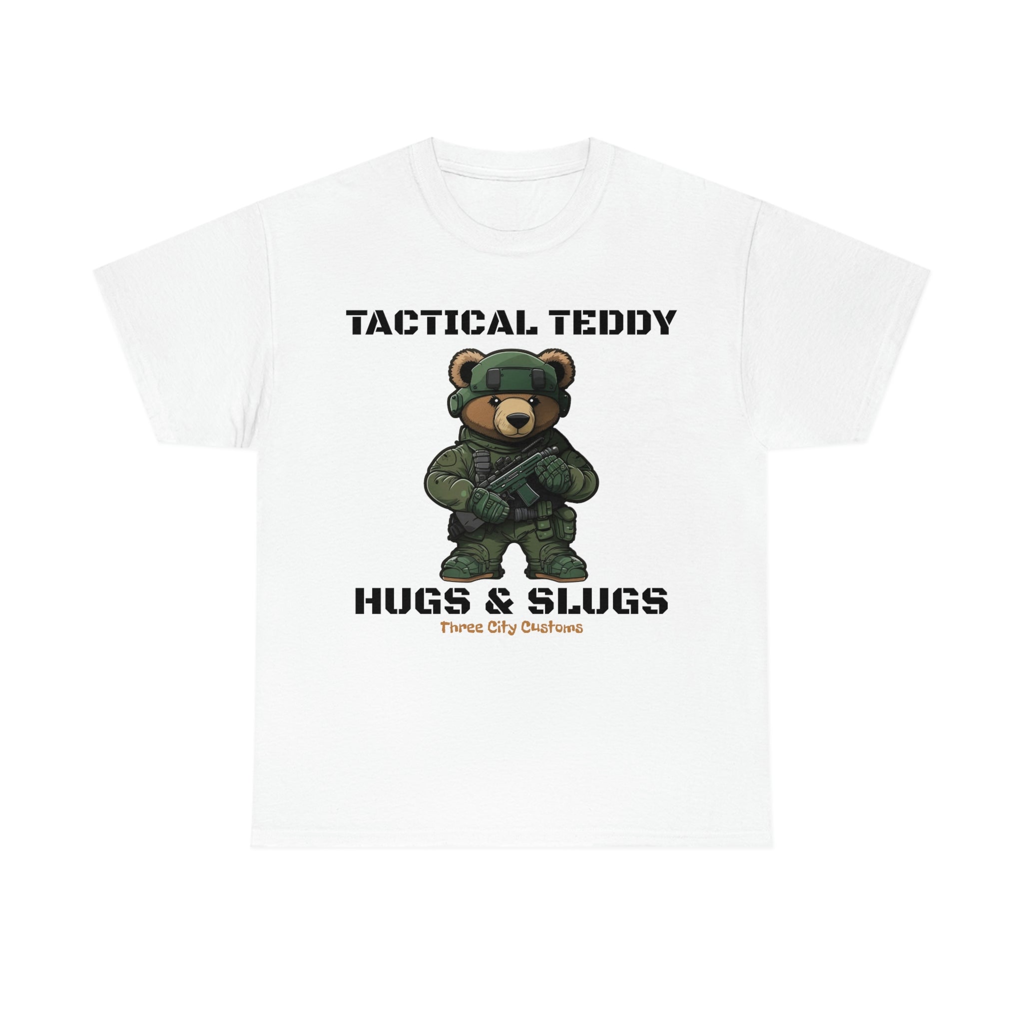 Tactical Teddy Hugs & Slugs T-Shirt