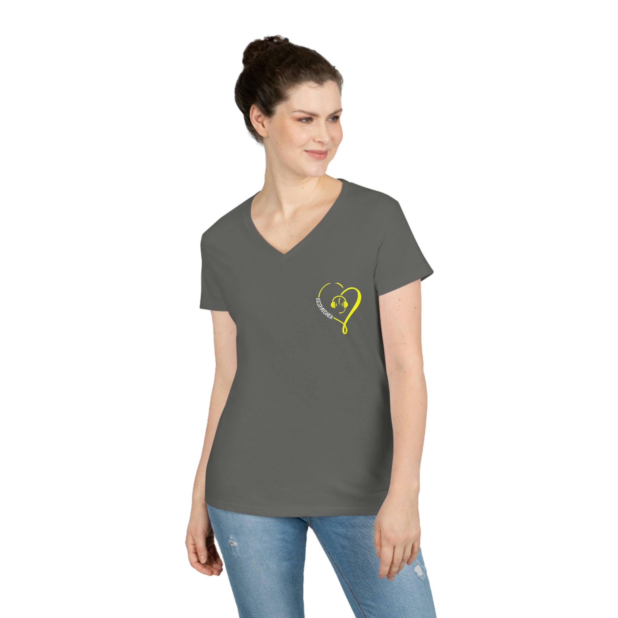 Heart Dispatcher Ladies' V-Neck T-Shirt